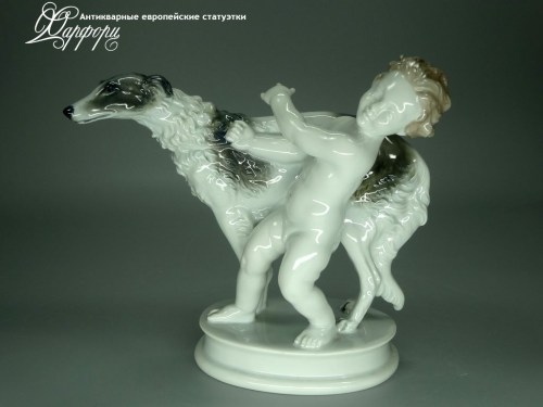 Купить фарфоровые статуэтки Rosenthal, Путти с борзой, Германия